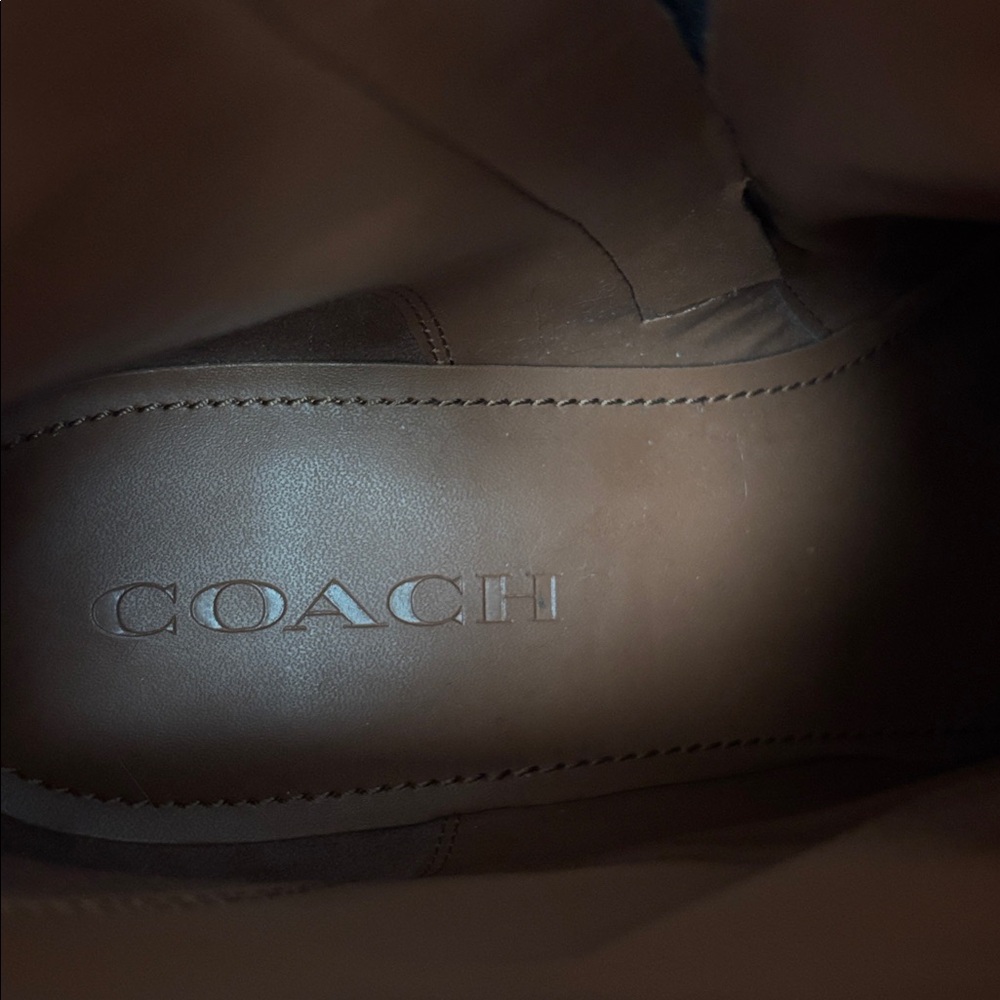 Coach Nadia Black Leather Ankle Boots with Gold-toned Buckle size 9.5 EU 40 - Picture 7 of 8